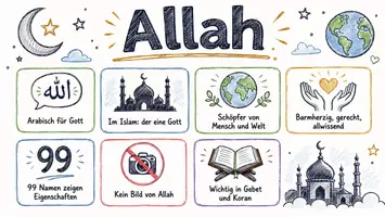 Vorschau - Arbeitsblätter - Arbeitsblätter zum Thema "Allah" + Lösung & MP3 + Mindmap + Infografik - Seite 1