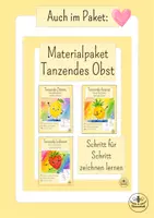 Vorschau - Mal- und Bastelvorlagen - Kunst Sommer - Tanzende Erdbeere - Schritt für Schritt zeichnen lernen - Grundschule Klasse 2-3 - Seite 3
