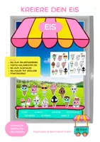 Vorschau - Mal- und Bastelvorlagen - Kreiere dein Eis - Kreatives Sommerpaket mit Fensterdeko - Deckblatt