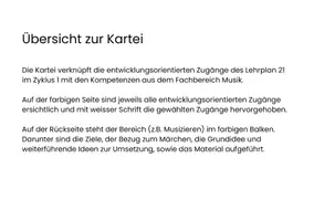 Vorschau - Stundenentwürfe - Komm sing mit mir_Bremer Stadtmusikanten_Übersicht Kartei - Seite 1