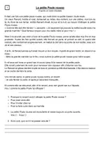 Aperçu - Feuilles d'exercices - Lecture La petite poule rousse - CE1 - Page de couverture