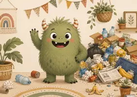 Vorschau - Arbeitsblätter - Projekt Mülltrennung mit Monster Mampf – Kamishibai-Geschichte, Mülltrennplakat, Fingerspiel & Lied | Umweltbildung für Kita, Kindergarten und Vorschule - Seite 1