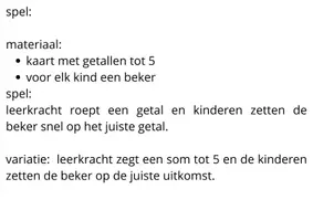 Voorbeeld - bekerspel rekenspel tot en met 5 - Voorblad