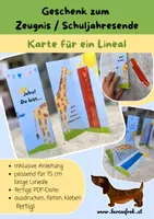 Vorschau - Mal- und Bastelvorlagen - Geschenk zum Zeugnis - Karte für Lineal - Deckblatt