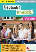 Vorschau - Arbeitsblätter - Deutsch? Einfach! Band 2: Verben – DaZ, Fremdsprache | Deutsch, DaZ, Sekundarstufe I+II, Grundschule, Klasse 4–13 | Zeitformen, Imperativ, Modalverben, Inklusion | Arbeitsblätter, Kopiervorlagen, Lösungen - Deckblatt
