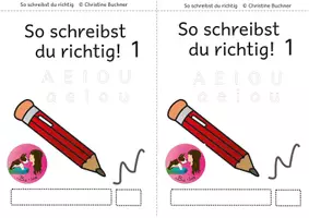 Vorschau - Arbeitsblätter - Arbeitsheft So schreibst du richtig 1 AEIOU - Deckblatt