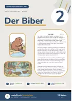 Vorschau - Unterrichtsreihen - Der Biber - Klasse 2 - 3-fach differenzierter Lesetext (Bildkarten, Stundenverlauf, Aufgaben + Lösungen uvm.) - Deckblatt