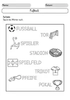 Vorschau - Arbeitsblätter - Arbeitsblätter: Fußball / Lesen / Schreiben / Wortschatz - Seite 1