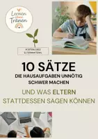 Vorschau - Anderer Materialtyp - Hausaufgaben ohne Streit – 10 hilfreiche Formulierungen für Eltern - Deckblatt