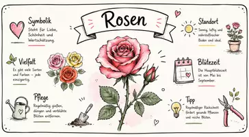 Vorschau - Arbeitsblätter - AB mit Fragen zum Thema "Rosen" + Lösungsblatt + Infografik - Seite 1