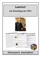 Vorschau - Arbeitsblätter - Lesetext - Die Entstehung der FIFA - differenziert - Deckblatt