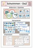 Vorschau - Arbeitsblätter - Schwimmen - Deutsch als Zweitsprache - Deckblatt