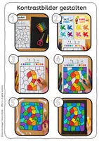 Vorschau - Arbeitsblätter - Kontrastbilder – Buchstaben A–Z & a–z + Zahlen 0–20 – Materialpaket zu warmen und kalten Farben - Seite 3