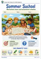 Vorschau - Arbeitsblätter - Sommer Suchsel Arbeitsblätter Klasse 5–6 - Deckblatt
