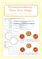 Vorschau - Stundenentwürfe - DaZ - Wortschatzerweiterung Thema Pizza - Deckblatt