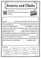 Vorschau - Unterrichtsreihen - Asterix und Obelix Lückentext mit Wortspeicher Hörverstehen und Suchsel - Seite 1