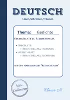 Vorschau - Unterrichtsreihen - Reimschemata erkennen & zuordnen_Klasse 5/6 - Seite 1