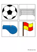 Vorschau - Mal- und Bastelvorlagen - Minipuzzles Fußball ⚽ Vorschule / 1. Klasse - Seite 1