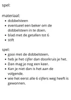 Voorbeeld - dobbelsteen spel tot en met 6 - Pagina 1