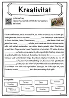 Vorschau - Unterrichtsreihen - Kreativität Lückentext mit Wortspeicher Hörverstehen und Suchsel - Seite 1