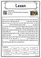 Vorschau - Unterrichtsreihen - Lesen Lückentext mit Wortspeicher Hörverstehen und Suchsel - Seite 1