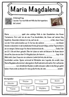 Vorschau - Unterrichtsreihen - Maria Magdalena Lückentext mit Wortspeicher Hörverstehen und Suchsel - Seite 1
