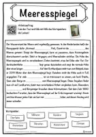 Vorschau - Unterrichtsreihen - Meeresspiegel Lückentext mit Wortspeicher Hörverstehen und Suchsel - Seite 1