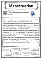 Vorschau - Unterrichtsreihen - Menstruation Lückentext mit Wortspeicher Hörverstehen und Suchsel - Seite 1