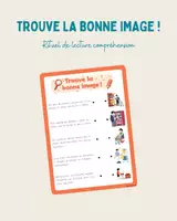 Aperçu - Feuilles d'exercices - Trouve la bonne image - Atelier de lecture compréhension - Page de couverture