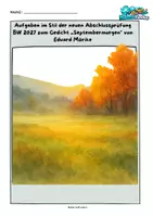 Vorschau - Arbeitsblätter - „Septembermorgen" (Mörike) – Gedichtanalyse im Stil der neuen Abschlussprüfung BW 2027 - Deckblatt