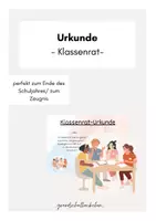 Vorschau - Poster - Klassenrat Urkunde - Deckblatt