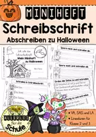Vorschau - Arbeitsblätter - Schreibschrift üben zu Halloween - Miniheft / Abschreibheft für VA, SAS oder LA - Deckblatt