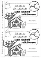 Vorschau - Arbeitsblätter - Schreibschrift üben zu Halloween - Miniheft / Abschreibheft für VA, SAS oder LA - Seite 1