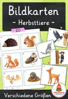Vorschau - Spiele - Herbsttiere – Bildkarten | Tiere im Herbst | 20 Karten mit Artikelpunkten in zwei Größen | Kita Grundschule - Deckblatt