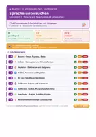 Vorschau - Arbeitsblätter - Deutsch 5 Gymnasium - Sprache untersuchen - Deckblatt