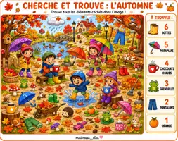 Aperçu - Feuilles d'exercices - 🌸☀️🍂❄️ Cherche et trouve des 4 saisons – MS/GS - Page de couverture