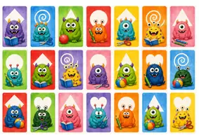 Vorschau - Bildkarten - Gruppeneinteilung Monsterchen 21 Kinder - Deckblatt