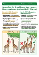 Vorschau - Arbeitsblätter - Evolutionstheorie Darwin Lamarck PLUS Lernposter - Seite 1