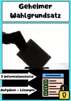 Vorschau - Arbeitsblätter - Geheimer Wahlgrundsatz: Wahlgeheimnis, Wahlkabine & Demokratie - Deckblatt