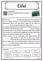 Vorschau - Unterrichtsreihen - Eifel Lückentext mit Wortspeicher Hörverstehen und Suchsel - Seite 1