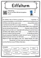 Vorschau - Unterrichtsreihen - Eiffelturm Lückentext mit Wortspeicher Hörverstehen und Suchsel - Seite 1