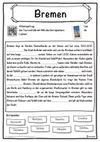 Vorschau - Unterrichtsreihen - Bremen Lückentext mit Wortspeicher Hörverstehen und Suchsel - Seite 1