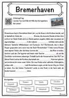Vorschau - Unterrichtsreihen - Bremerhaven Lückentext mit Wortspeicher Hörverstehen und Suchsel - Seite 1