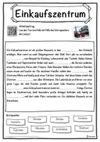 Vorschau - Unterrichtsreihen - Einkaufszentrum Lückentext mit Wortspeicher Hörverstehen und Suchsel - Seite 1