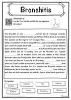 Vorschau - Unterrichtsreihen - Bronchitis Lückentext mit Wortspeicher Hörverstehen und Suchsel - Seite 1