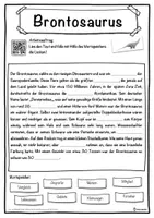 Vorschau - Unterrichtsreihen - Brontosaurus Lückentext mit Wortspeicher Hörverstehen und Suchsel - Seite 1