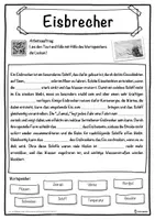Vorschau - Unterrichtsreihen - Eisbrecher Lückentext mit Wortspeicher Hörverstehen und Suchsel - Seite 1