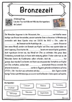 Vorschau - Unterrichtsreihen - Bronzezeit Lückentext mit Wortspeicher Hörverstehen und Suchsel - Seite 1