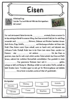 Vorschau - Unterrichtsreihen - Eisen Lückentext mit Wortspeicher Hörverstehen und Suchsel - Seite 1