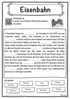 Vorschau - Unterrichtsreihen - Eisenbahn Lückentext mit Wortspeicher Hörverstehen und Suchsel - Seite 1